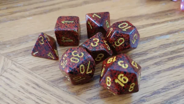 Dice on a table