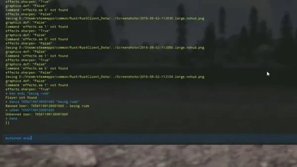 RUST Best Console Commands, If you hit F1 in Rust, you will be greeted with a screen like this.