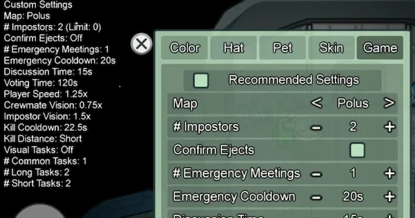 Among Us Best Settings 