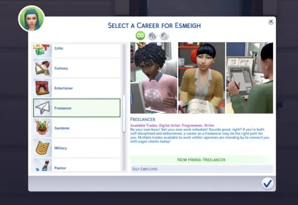 The Sims 4 Career Options