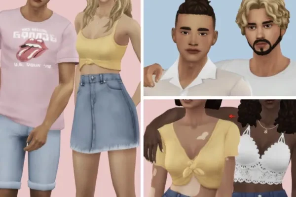 Some sims in great custom content clothing!