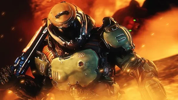 Doomguy holding shotgun 