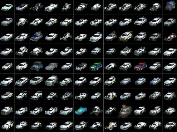 All 108 different rocket league cars that have been added to the game. 