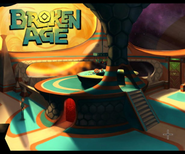 The Hub in Broken Age with a sweet logo.