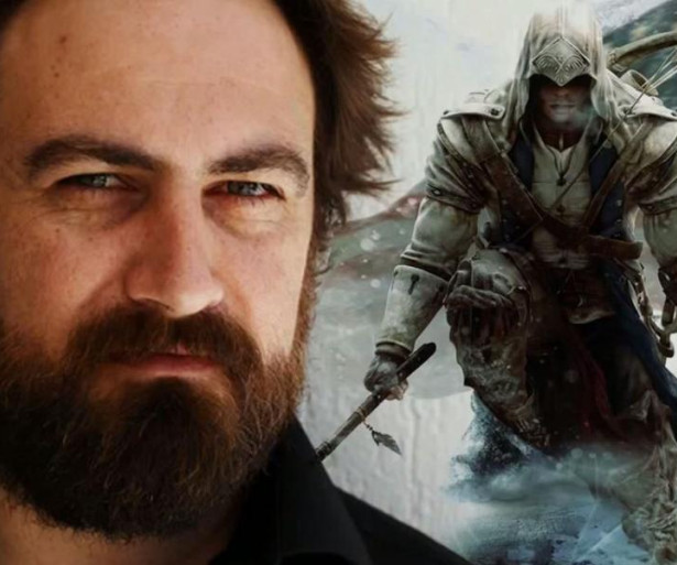 Director of Assassin's Creed, Justin Kurzel, atop a lovely Assassin's Creed backdrop.