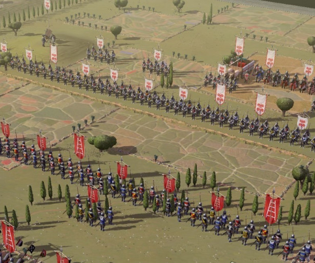 Lines of infantry ready to engage