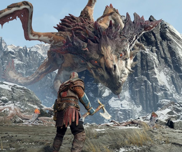 Kratos vs. dragon