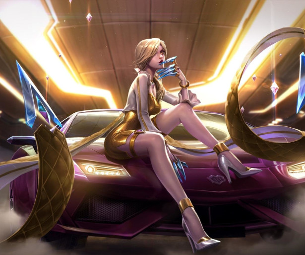 Evelynn on car