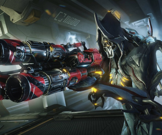 Nekros wielding a triple-barreled shotgun